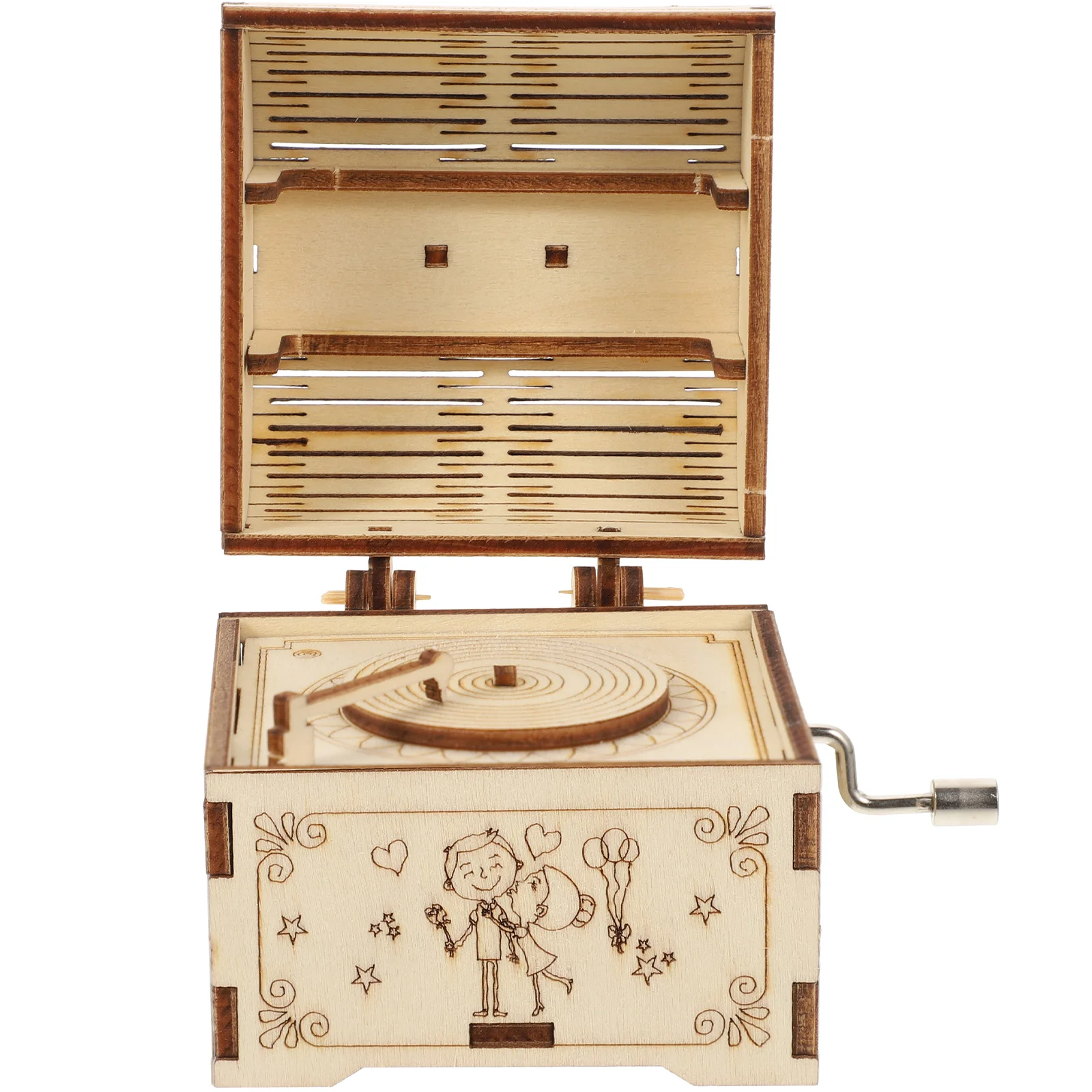 

Boxgift Musical Boxes Woodenengraved Kingdomcarved Hand Handcrank Vintageboys Girlfriend Women Mechanism Hearts