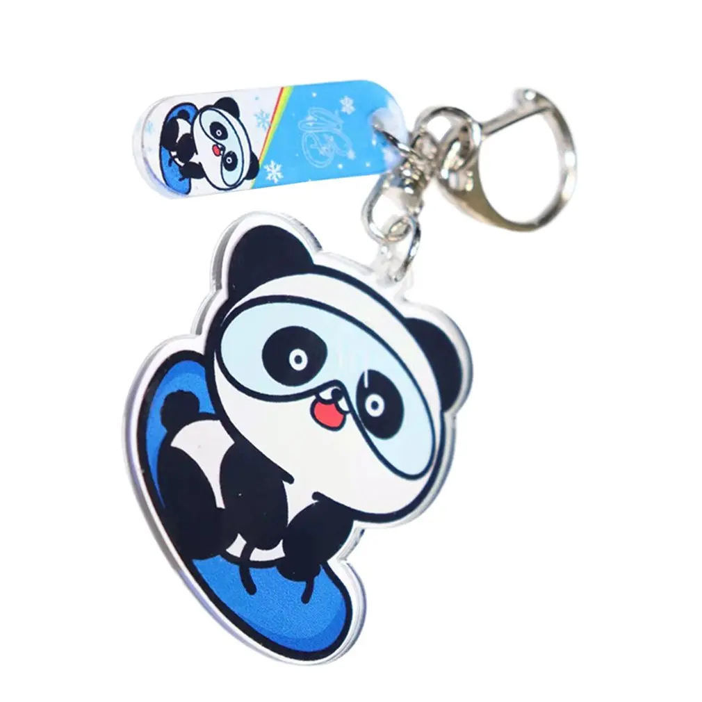 

Keychain Ski Bear Keychain Acrylic Keychain Cartoon Ice Panda Key Anti-lost Ornament Mobile Phone Bag Car Pendant Key Ring