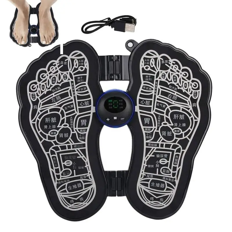

Foot Acupoint Mat EMS Foot Stimulator Massager Pads Foot Massage Tool With 6 Modes And 9 Intensities For Home Travel Office Use