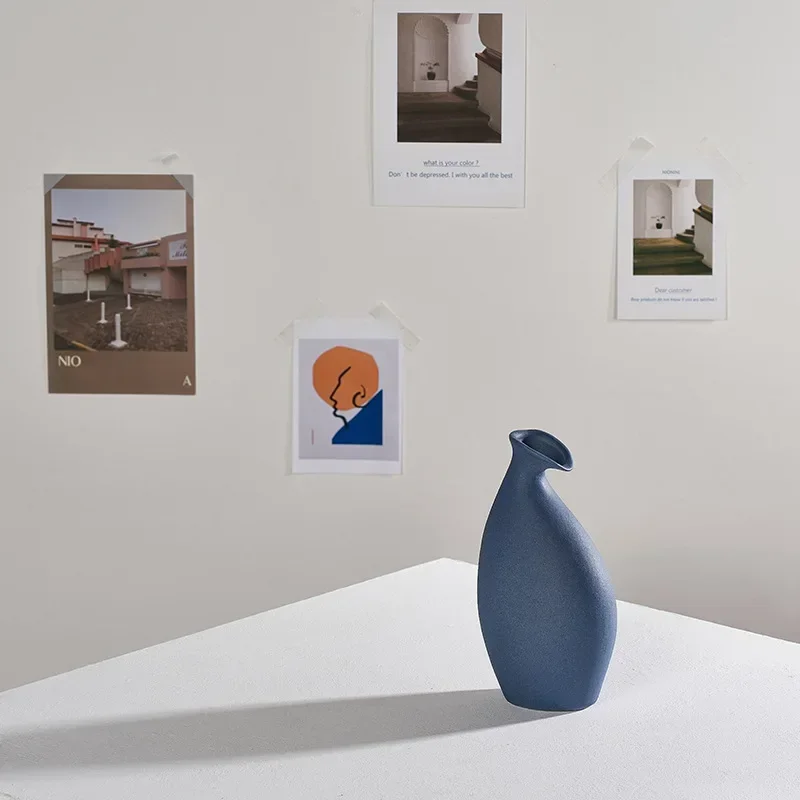 Средиземноморская синяя ваза для свежих сушеных цветов украшение дома цветочная