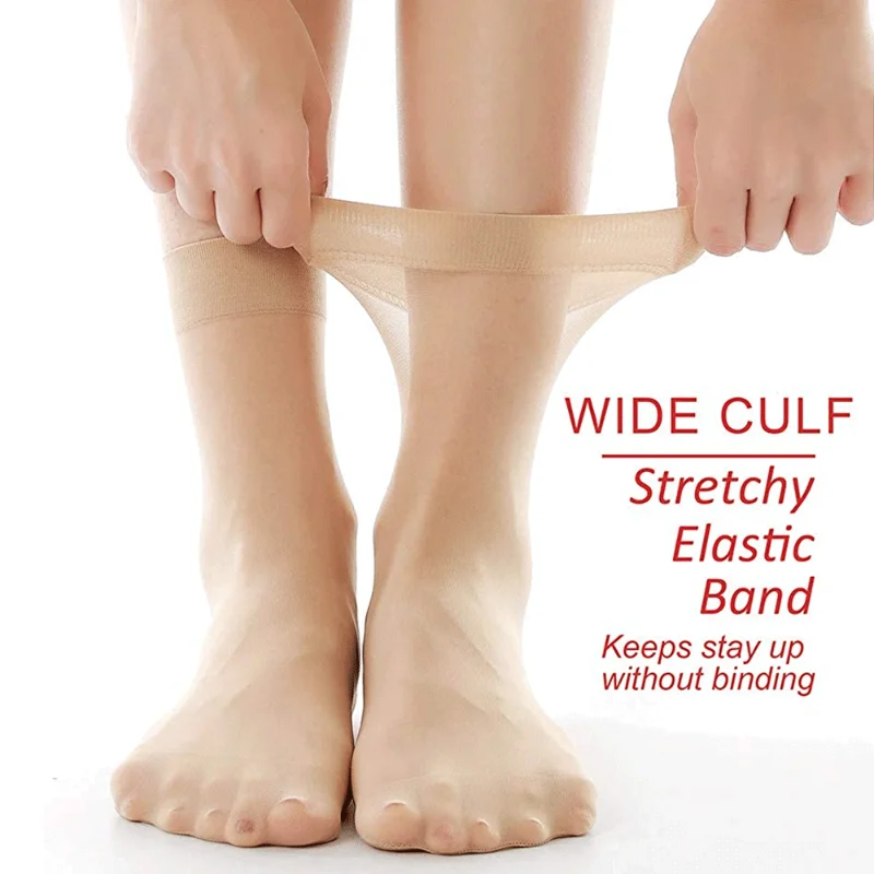 20Pairs Ultra Thin Women Socks Summer Transparent Crystal Silk Socks Sexy Elastic Silky Short Socks Girls Ankle Invisible Socks