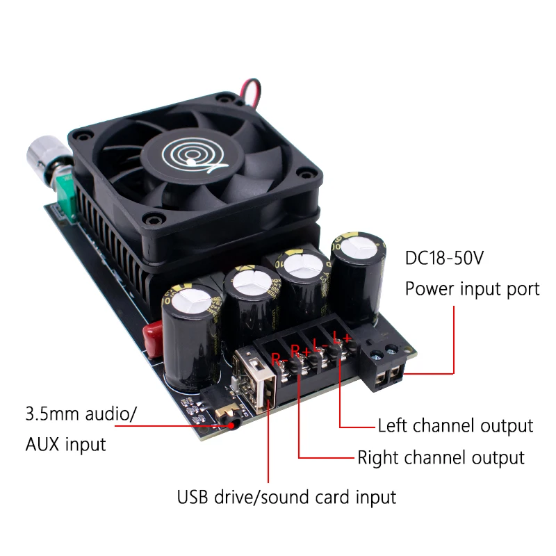 Фото ZK-3002 TPA3255 Плата цифрового усилителя Bluetooth 5.3, 300 Вт × 2, двухканальный модуль аудиоусилителя мощности №3
