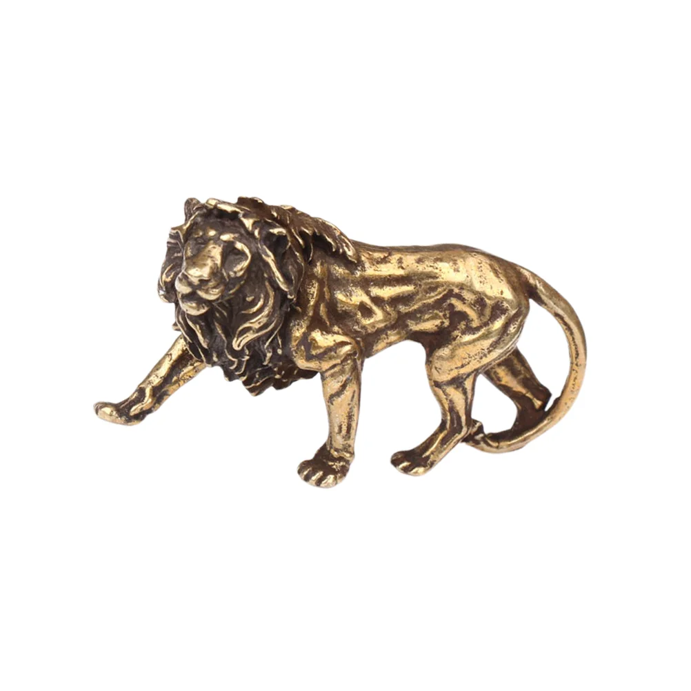 

1pc Lion Design Pendant Keyring Decoration Solid Copper Ornament Festival Gift DIY Handicraft Supply