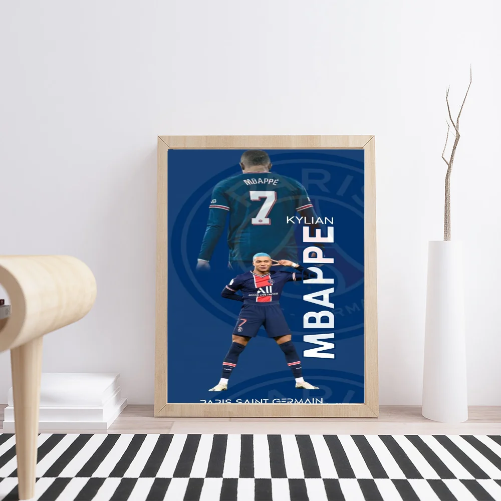 K-Kylian M-Mbappe Классический Винтажный Постер Со Звездами Футбола HD Печать На Белой