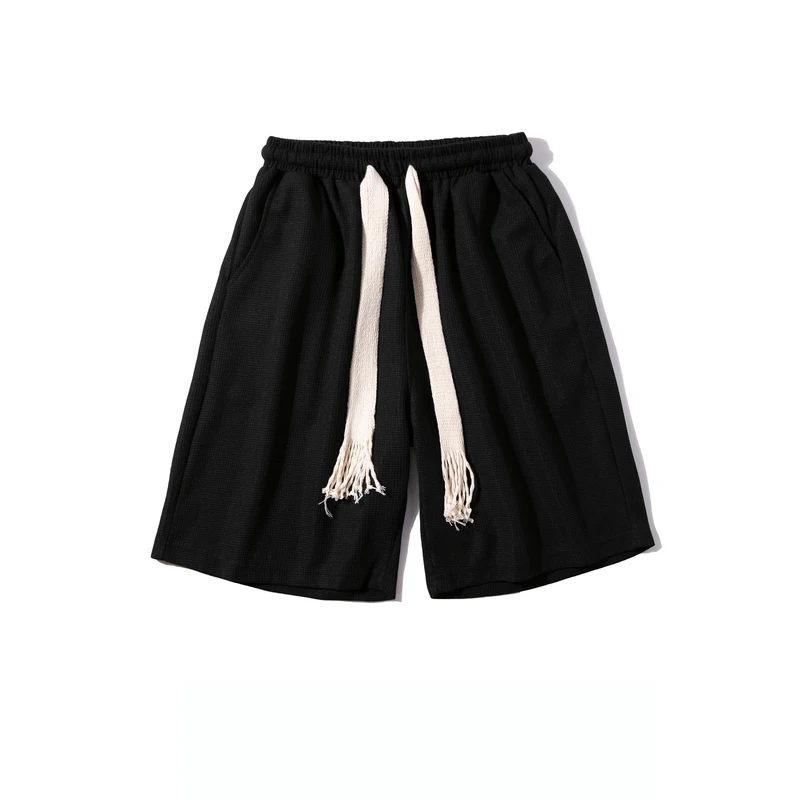 

Japanese Vintage Solid Color Woven Drawstring Sports Shorts Men's Trendy Brand Loose Casual Versatile Capris