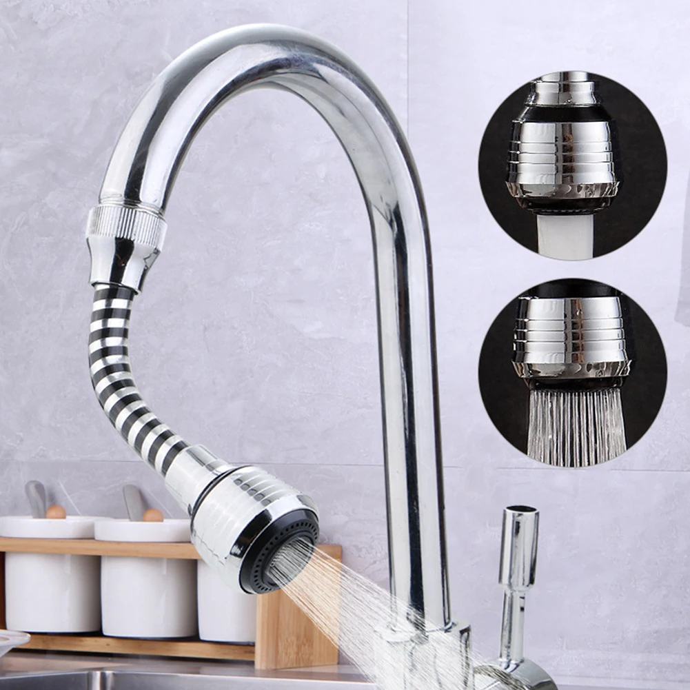 

360 Degree Adjustment Kitchen Faucet Extension Tube Bathroom Extension Water Tap Water Filter Foam Kitchen Faucet Accessories