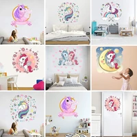 new nordic minimalist pink cartoon unicorn wall stickers indoor living room bedroom decorative painting background wall poster