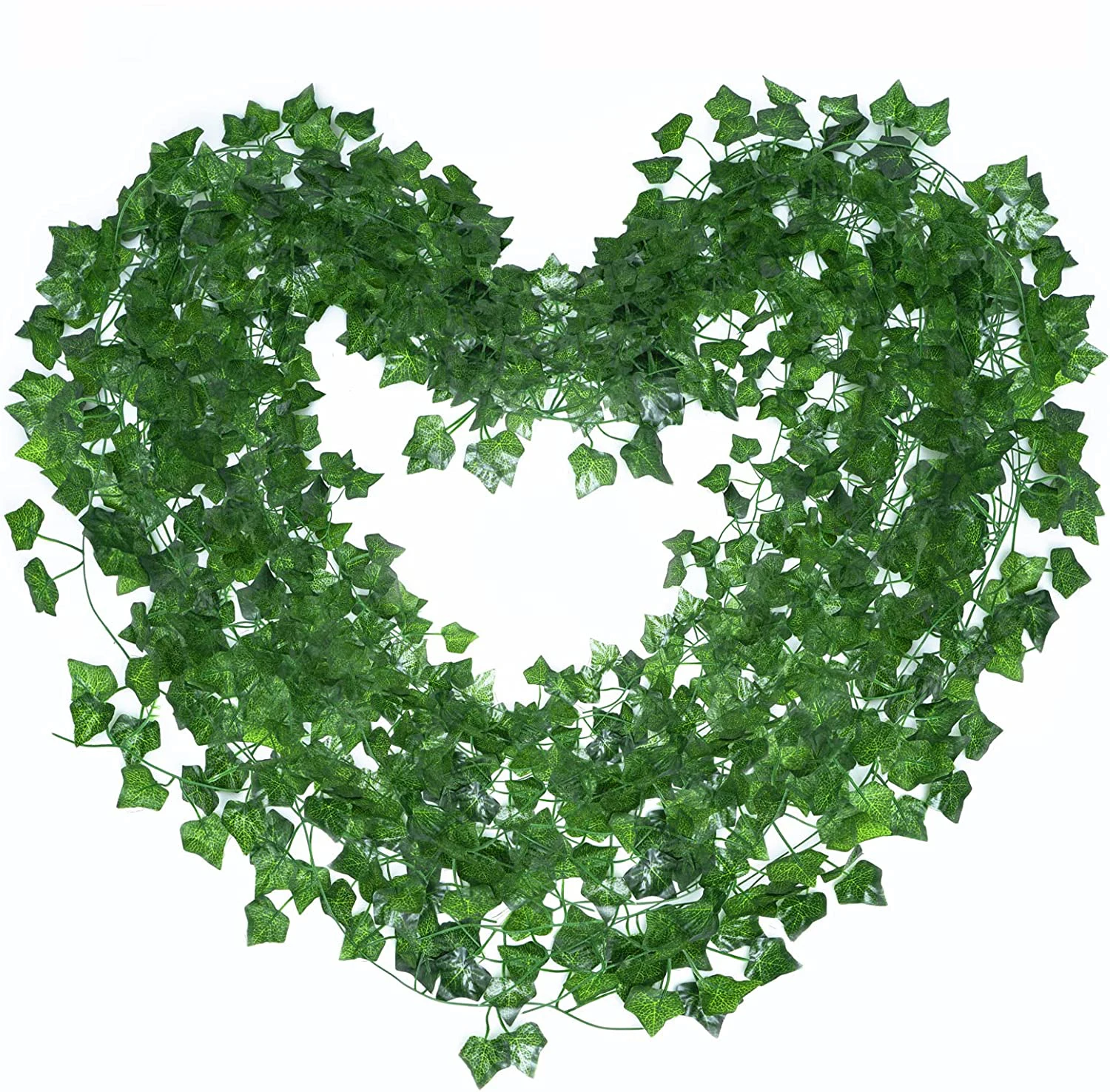 

2.1M Artificial Plant Green Ivy Leaf Garland Silk Wall Hanging Vine Home Garden Decoration Wedding Party DIY Fake Wreath Leaves