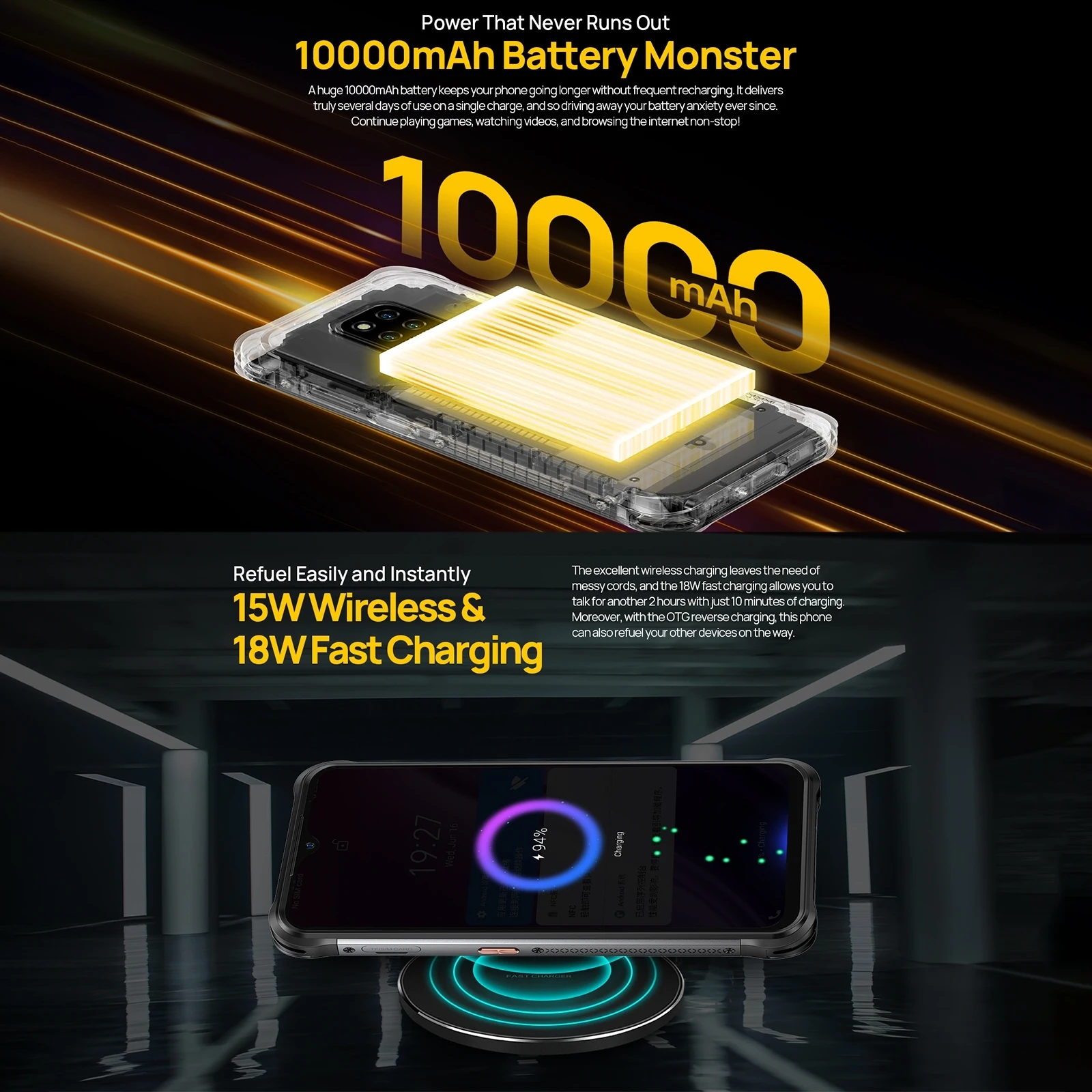 Ceny Ulefone Moc Armor 14 Pro Wytrzymały Telefon Android 11 Mobilny Helio G85 Octa Core 6 + 128GB 6.52 ''ekran 10000mAh Smartphone NFC