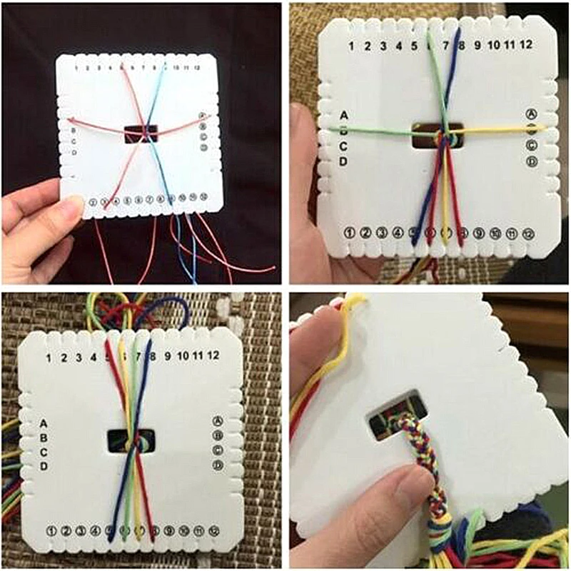 

2pcs Round Square Kumihimo Beading Cord Disc/Disk Braiding Plate DIY Braided Rope Knot Handmade Craft DIY Jewelry Desgin Board