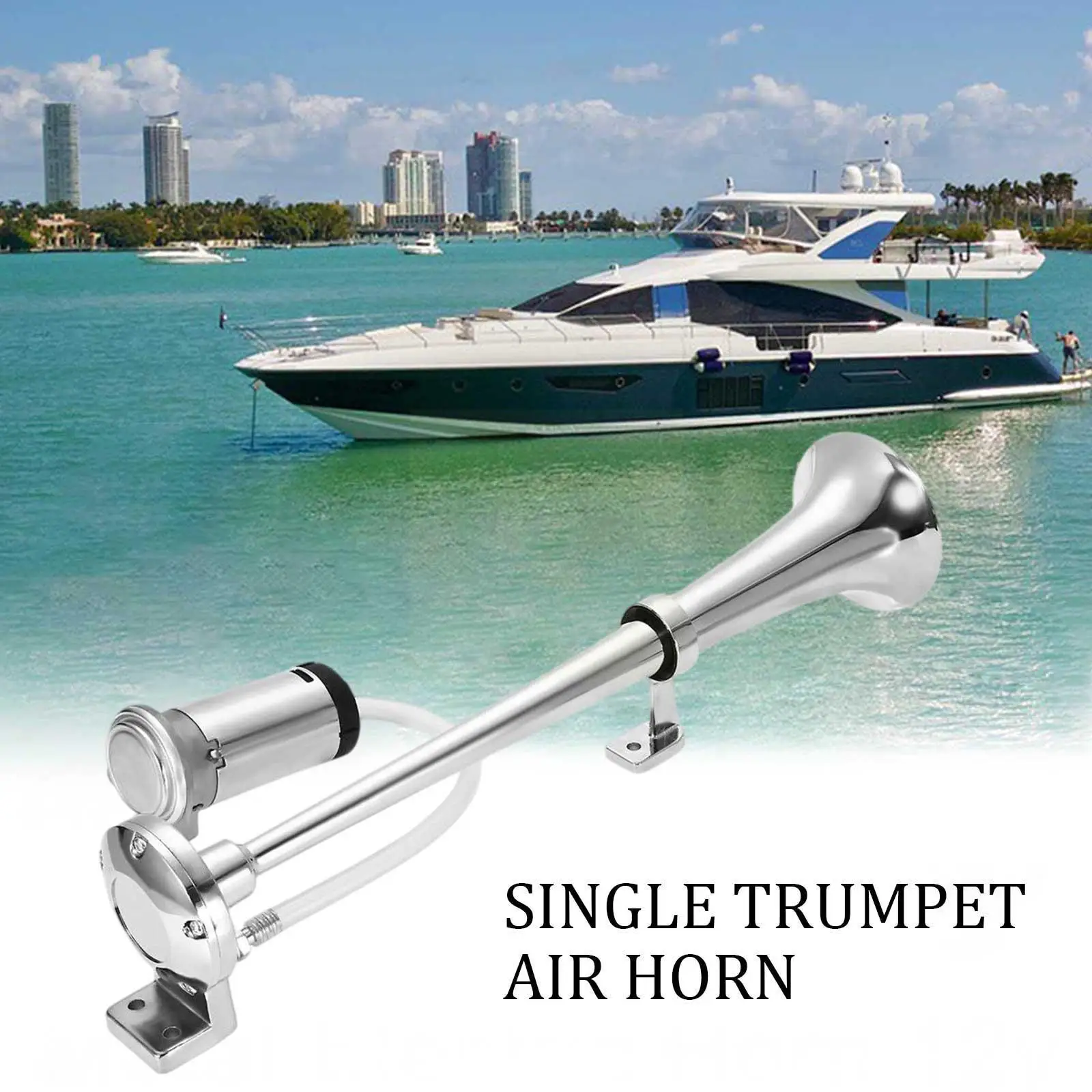 

12V 24V Car Air Horn 150DB Loud Single Trumpet For Trucks Car Motorcycle Automobiles Air Horn U8H3