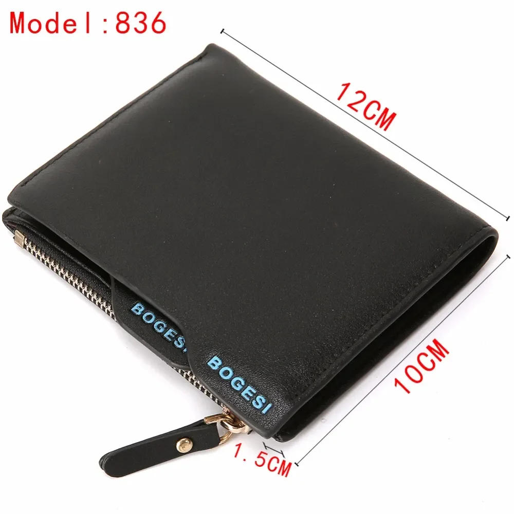Brand PU Leather Wallet for Men Bag Short Style High Quality Card Holder Male Purse Zipper Large Capacity Coin Wallet