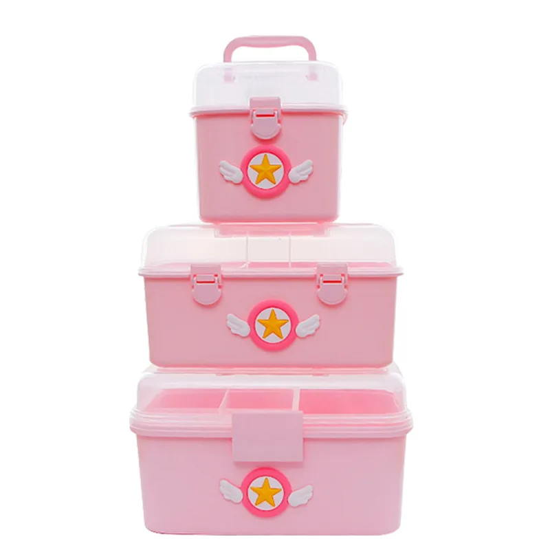 Милая Многослойная Бытовая Аптечка Для Детей Мультяшные Свежие Аксессуары Ящик