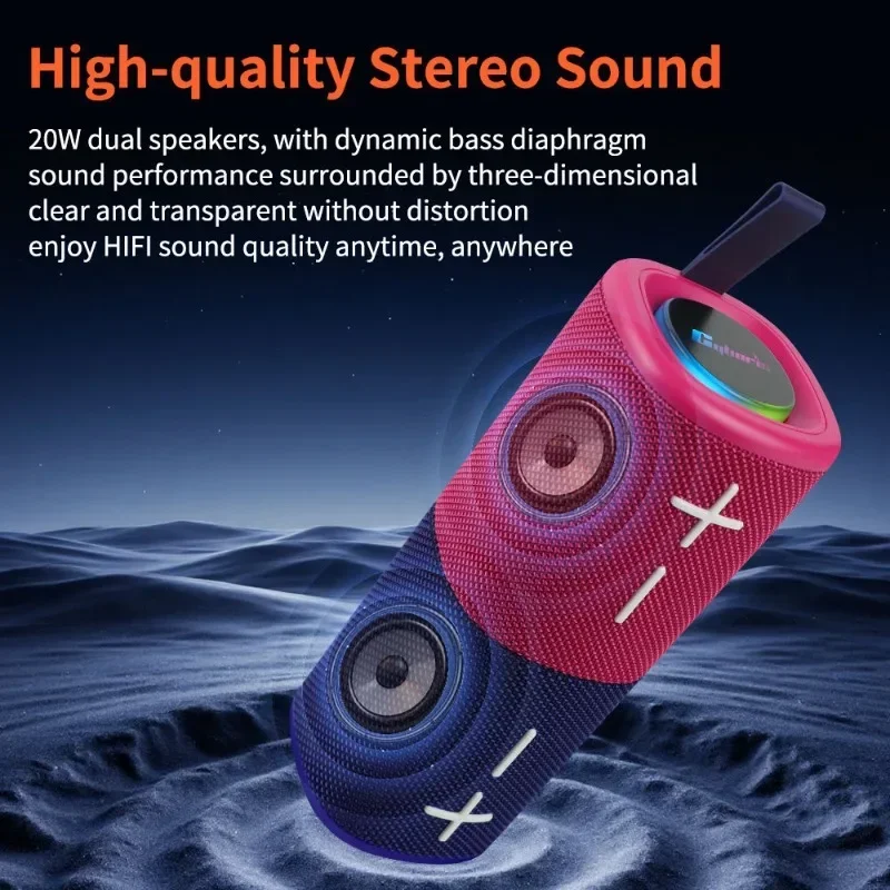 Фото Портативная беспроводная Bluetooth-колонка Cyboris 20W Split Design 2-в-1 со стереозвуком, водонепроницаемостью IPX6, RGB-подсветкой и TWS HIFI-звуком №2