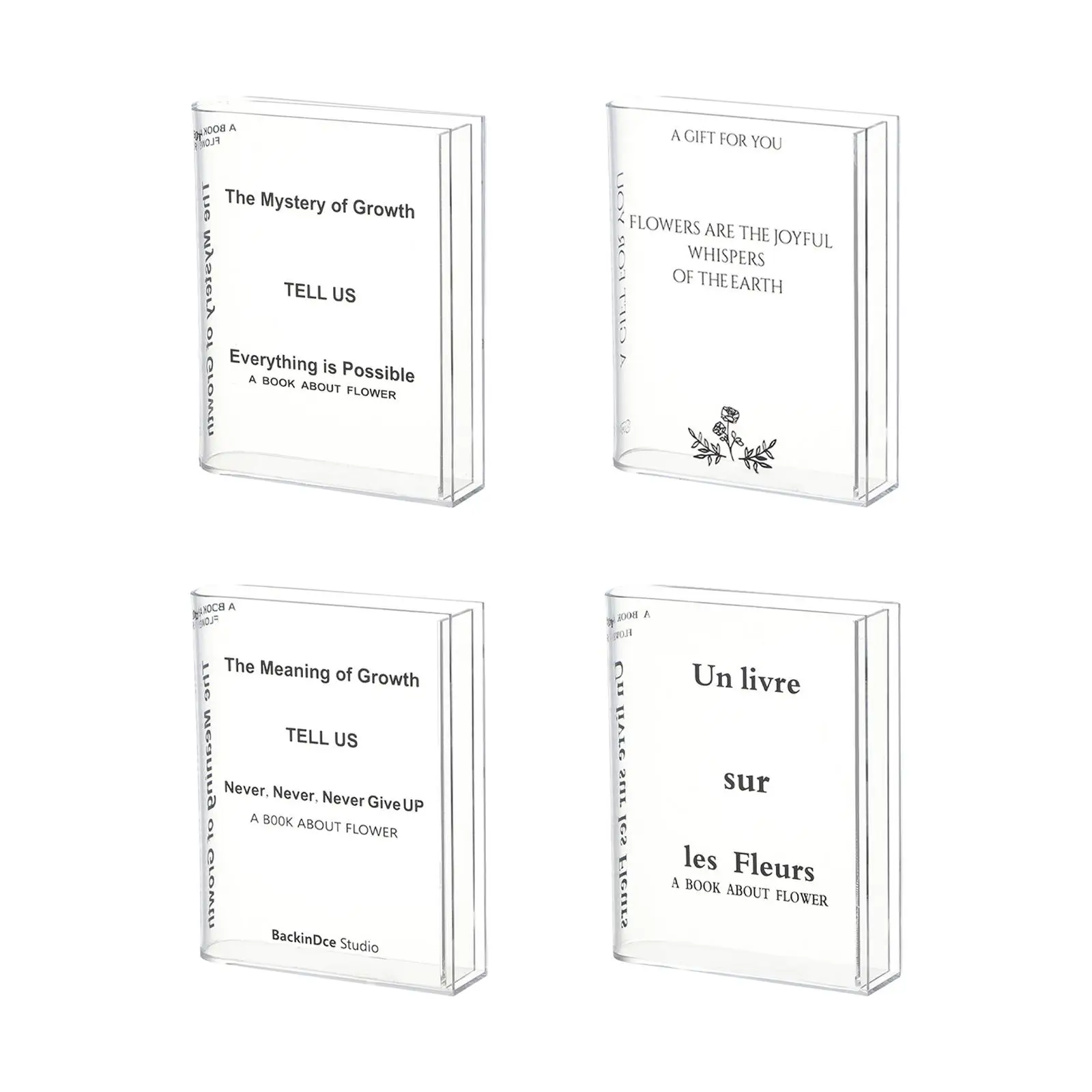 Прозрачная декоративная прямоугольная ваза в форме книги 20 x 15 4 см прозрачная