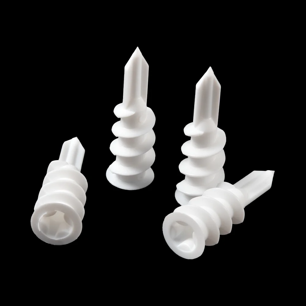 

50 Pcs Plasterboard Plastic expansion screw 6x33mm Drywall Nylon Self Drilling Wall Drywall Plastic Screw Wall Plugs