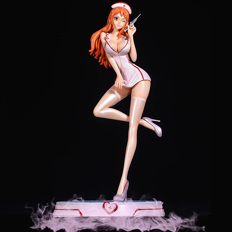 

30Cm Anime Figure One Piece Nami Sexy Nurse Uniform Standing Posture PVC Action Figurine Toys Collectible Model Doll Kids Gifts