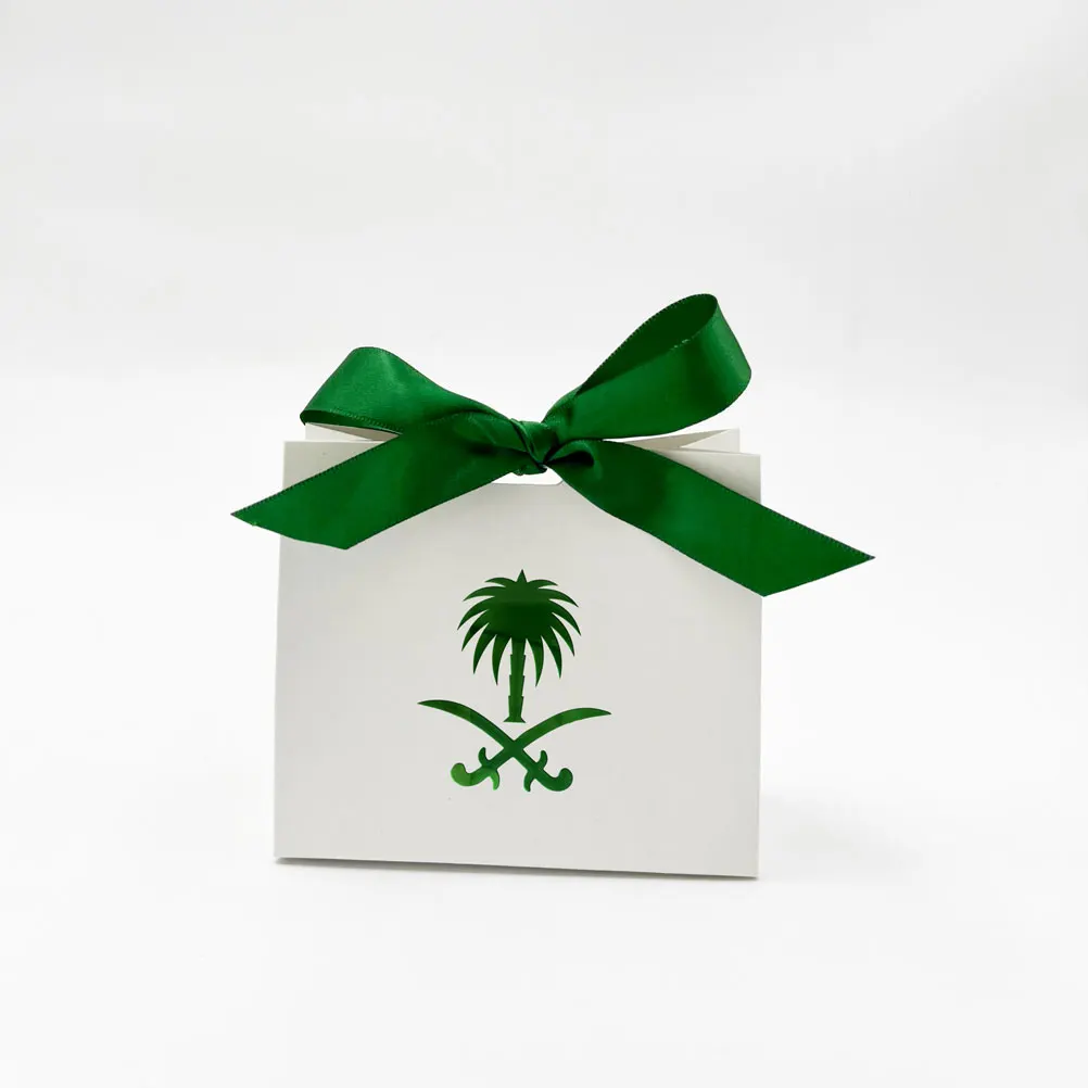 

Coconut Palm White Treat Boxes Gable Boxes Party Favor Boxes Paper Gift Boxes for Saudi Arabia National Day