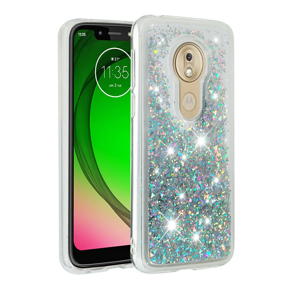 Cute Case For Motorola Moto G7 Play Glitter Dynamic Liquid Quicksand Bumper Cover XT1952 Bling Soft Silicone Fitted Phone Cases |