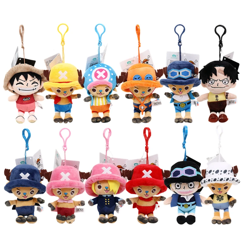

Original 12cm One Piece Anime Plush Keychain Toys Luffy Chopper Sabo Ace Law Cartoon Soft Stuffed Dolls Children Birthday Gift