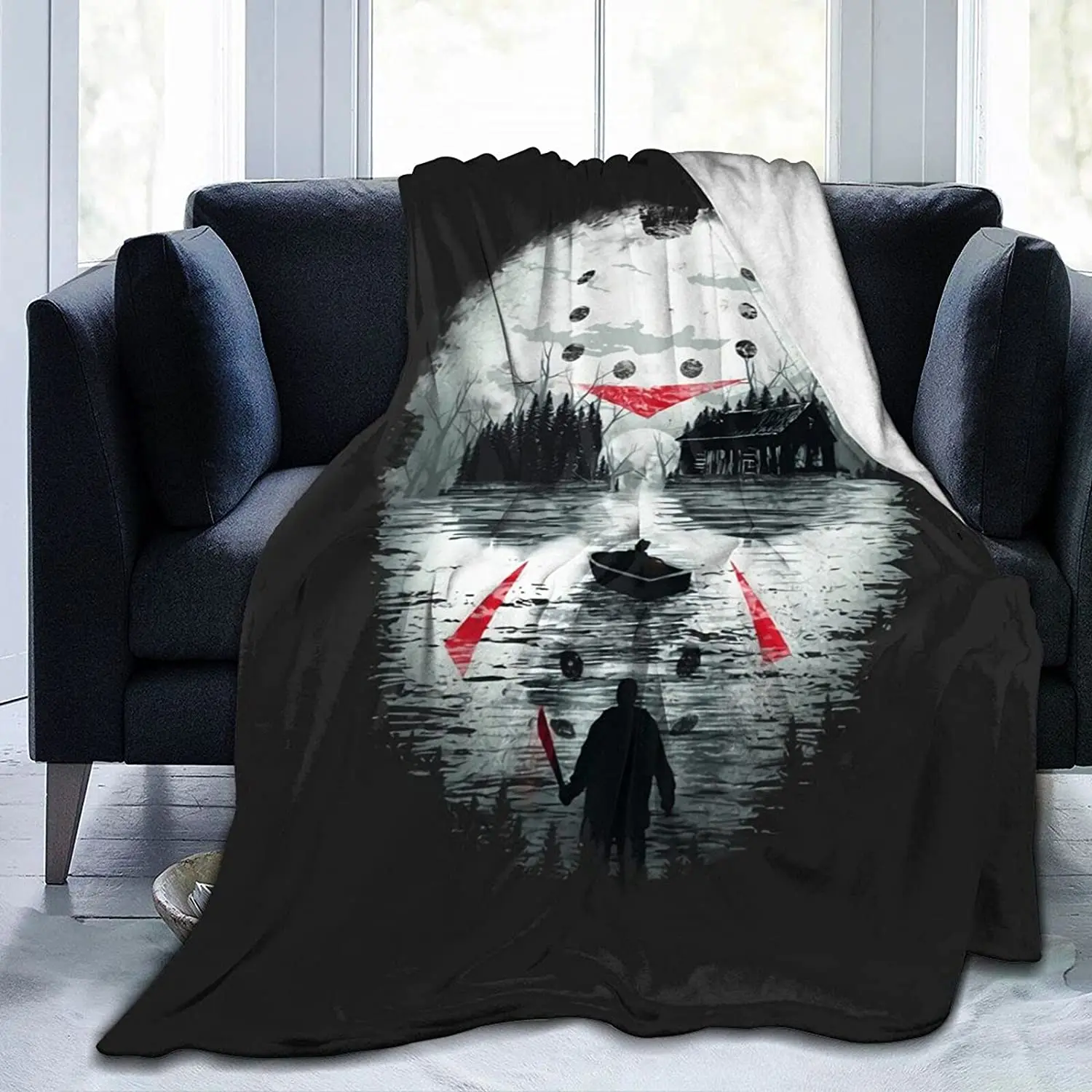 

Horror Movie Blanket Soft Plush Throw Blanket Ultra Plush Lightweight Warm Fleece for Travel Office Home Daybed Sofa