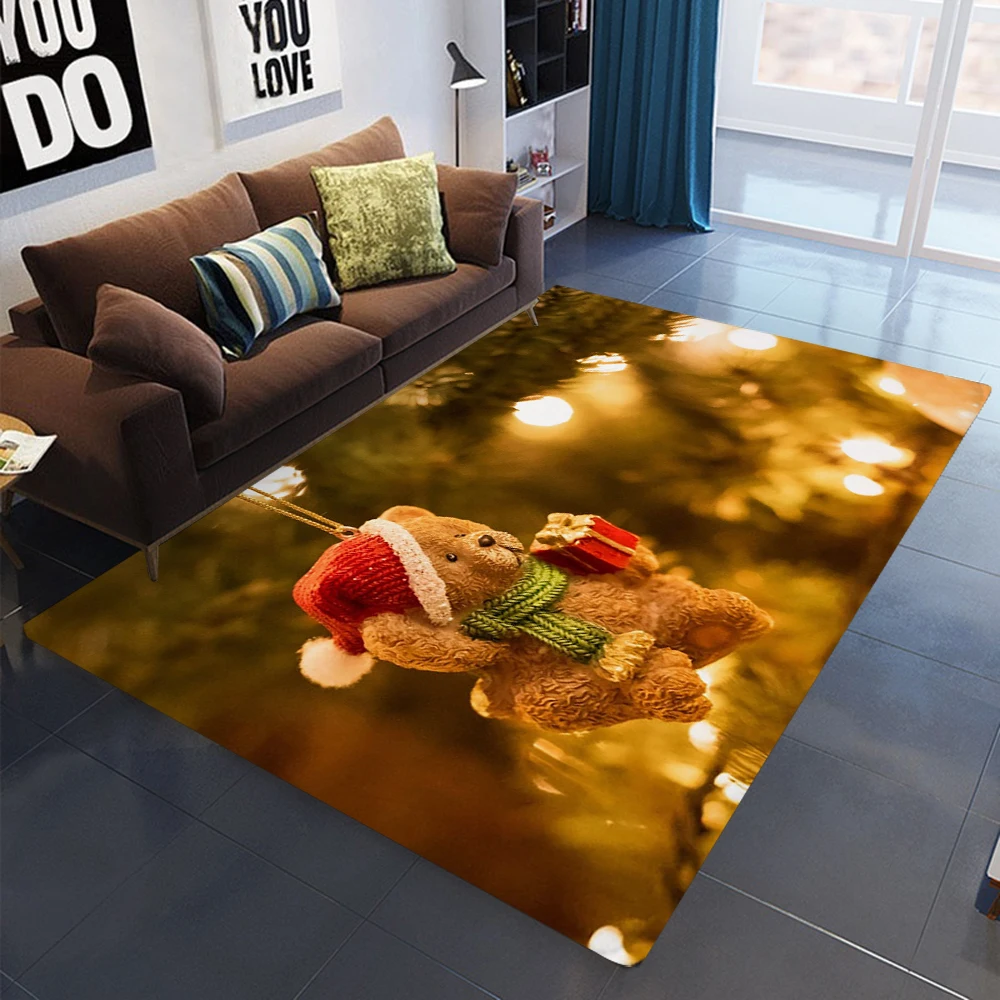 

Рождественские праздничные напольные коврики с принтом, украшение для дома, для спальни, гостиной, Детский ковер, Нескользящие дверные коврики, коврик, кухня