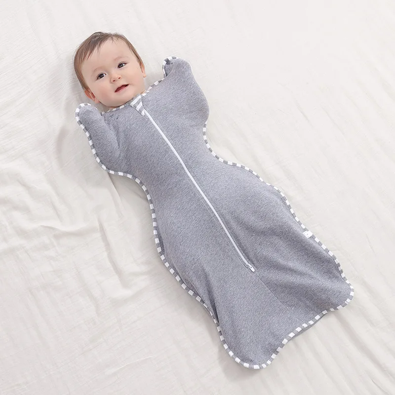 

Newborn Baby Raised Hand Anti-shock Sleeping Bag Thin Baby Swaddle Sleeping Bag Cotton Sleeping Artifact Universal All Season