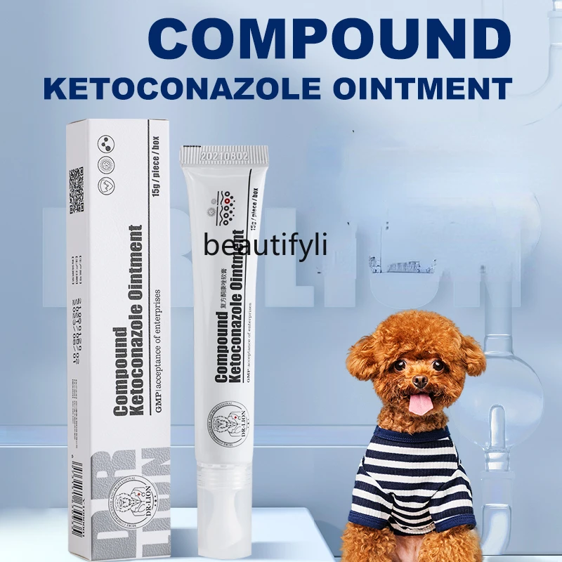 

yj Compound Ketoconazole Ointment Cat Moss Skin Infection External Use Sterilization Anti-Inflammatory 15G