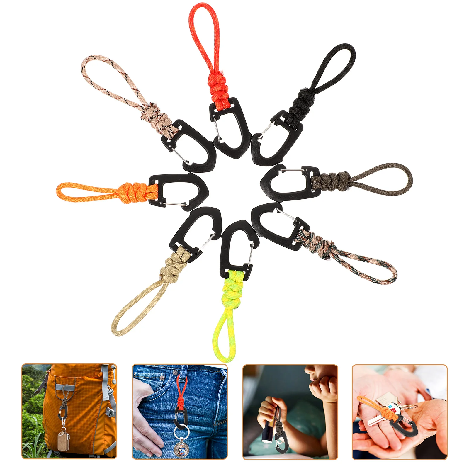 

8pcs Camping Strap Hook Multifunctional Keychain Lanyard Hook Convenient Lanyard Holder