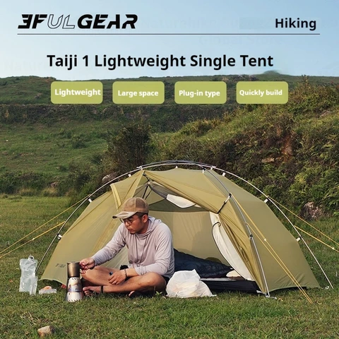 3F UL GEAR TaiJi1 Палатка на 1 человека, одиночная палатка 15D 20D, нейлоновая, силиконовая, водонепроницаемая, 3/4 сезона, сверхлегкая, уличная, для кемпинга, пешего туризма