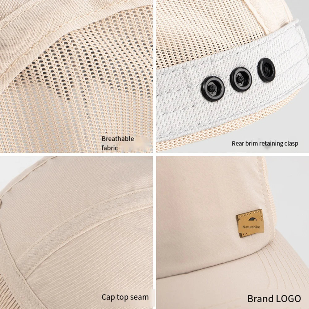 Naturehike Fishing Hat Sunscreen Anti-UV Breathable Sunshade Running Cycling Hiking Camping Double-Brimmed Peaked Cap