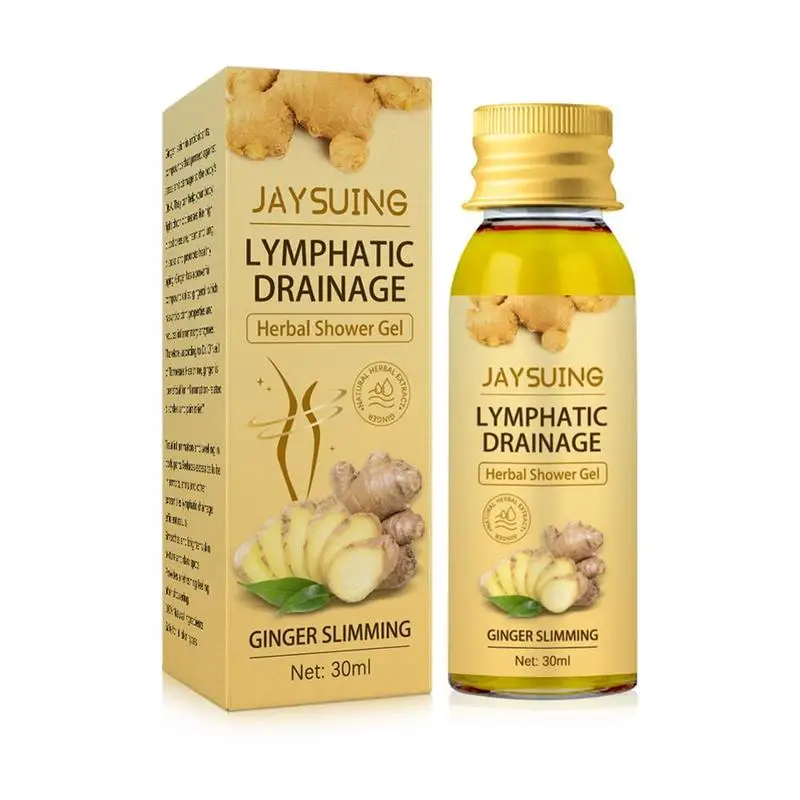 

30ML Lymphatic Drainage Herbal Shower Gel 50ml Weight Loss Ginger Body Wash Natural Ginger Shower Oil For Neck Armpit Anti
