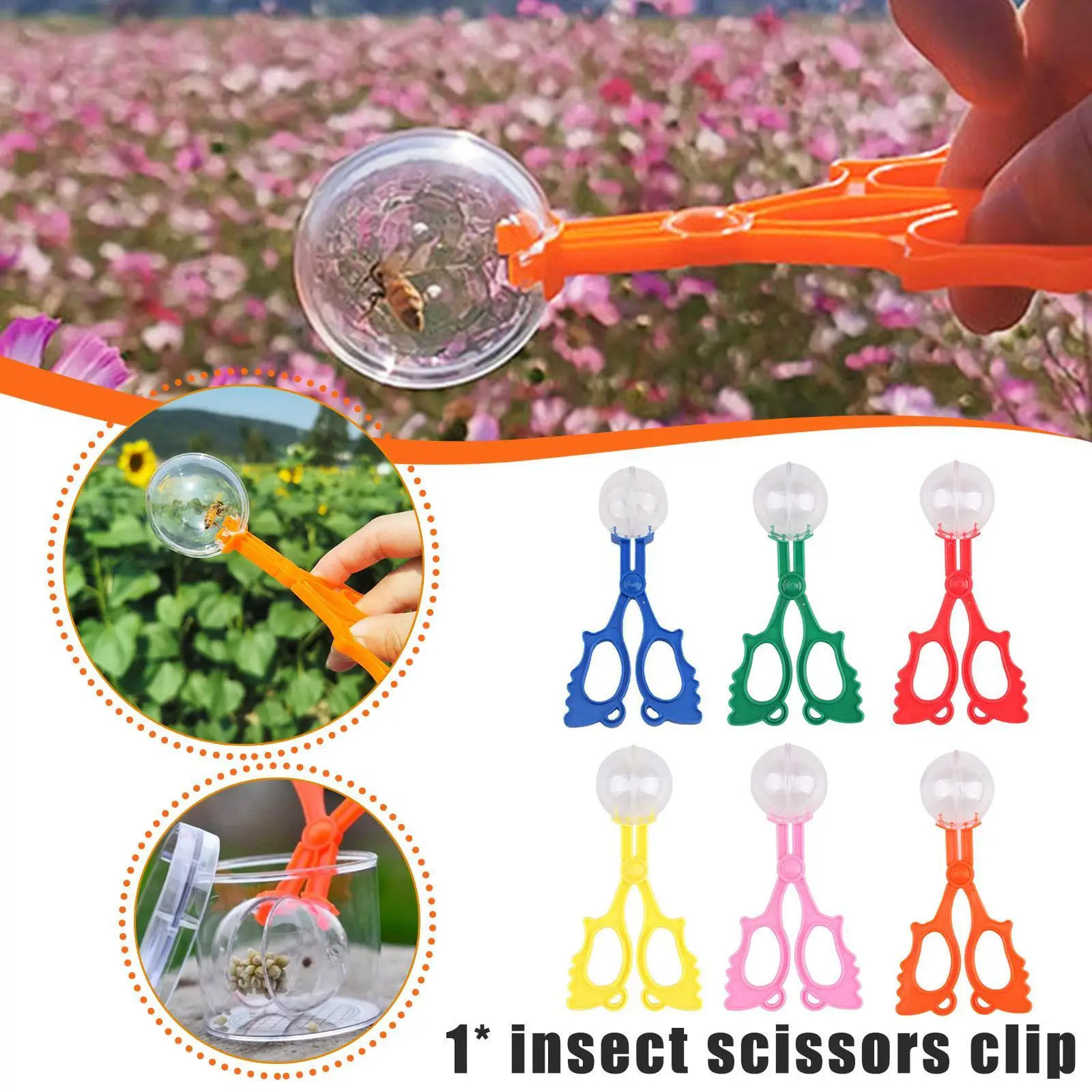 

Colorful Insect Catcher Bug Tongs Insects Catch Clamp Scissors Outdoor Toys For Kids Portable Insects Catcher Tongs