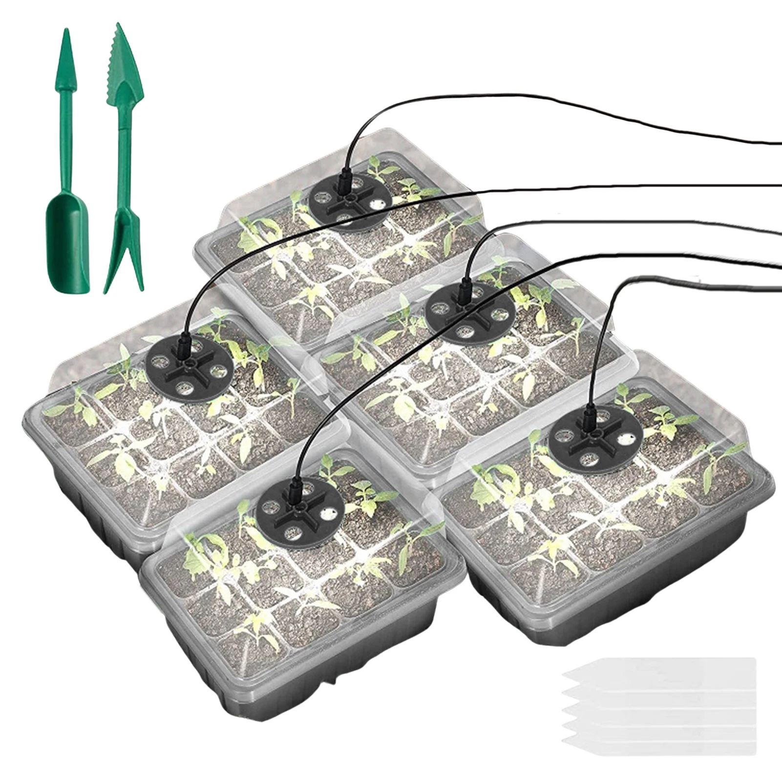 

Лотки для рассады с 12 отверстиями, стартовый бокс для выращивания семян, с подсветильник кой для прорастания садовых растений