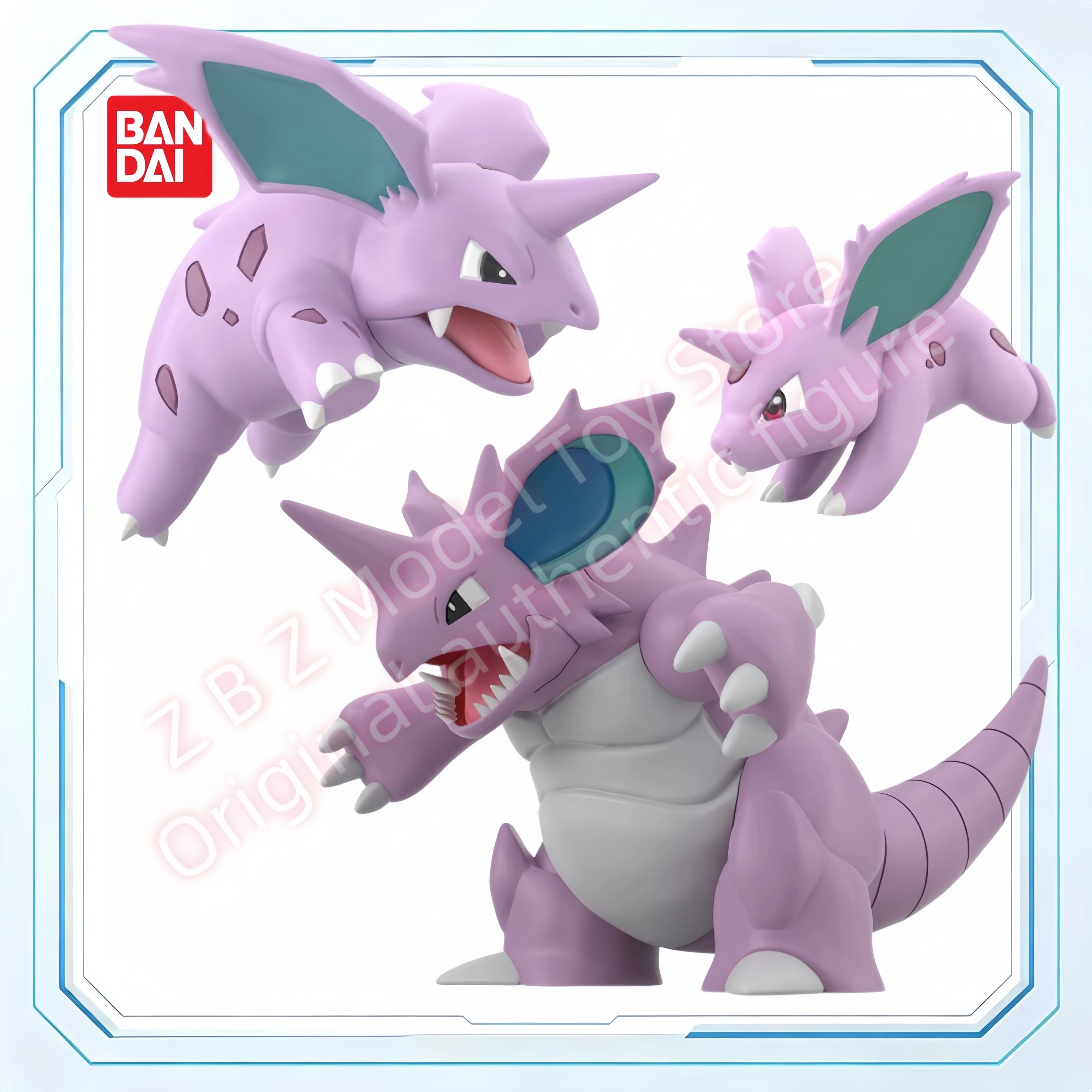 Фото Предзаказ: Оригинальная модель Bandai PB Pokemon Hero Scale World Nidoran Nidorino Nidoking, коллекционный конструктор, игрушка, подарок. №1