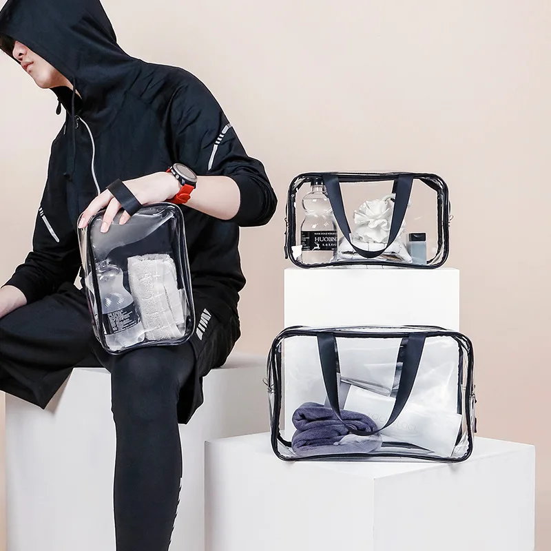 

Transparent Travel Storage Handbags Home Toiletry Organize Women Waterproof PVC Makeup Bag Bath Supplies Storage Bag Portable