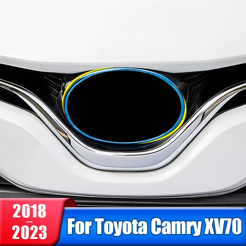 

Car Front Grille Logo Decorative Frame Badge Cover For Toyota Camry 70 XV70 2018 2019 2020 2021 2022 2023 Hybrid Accessories
