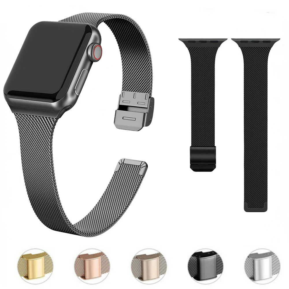 Фото Тонкий металлический ремешок для Apple Watch 49 мм 44 мм 40 мм 45 мм 41 мм 46 мм 42 38 мм Браслет из нержавеющей стали iWatch 10 Ultra 9 8 7 6 5 SE Ремешок №1