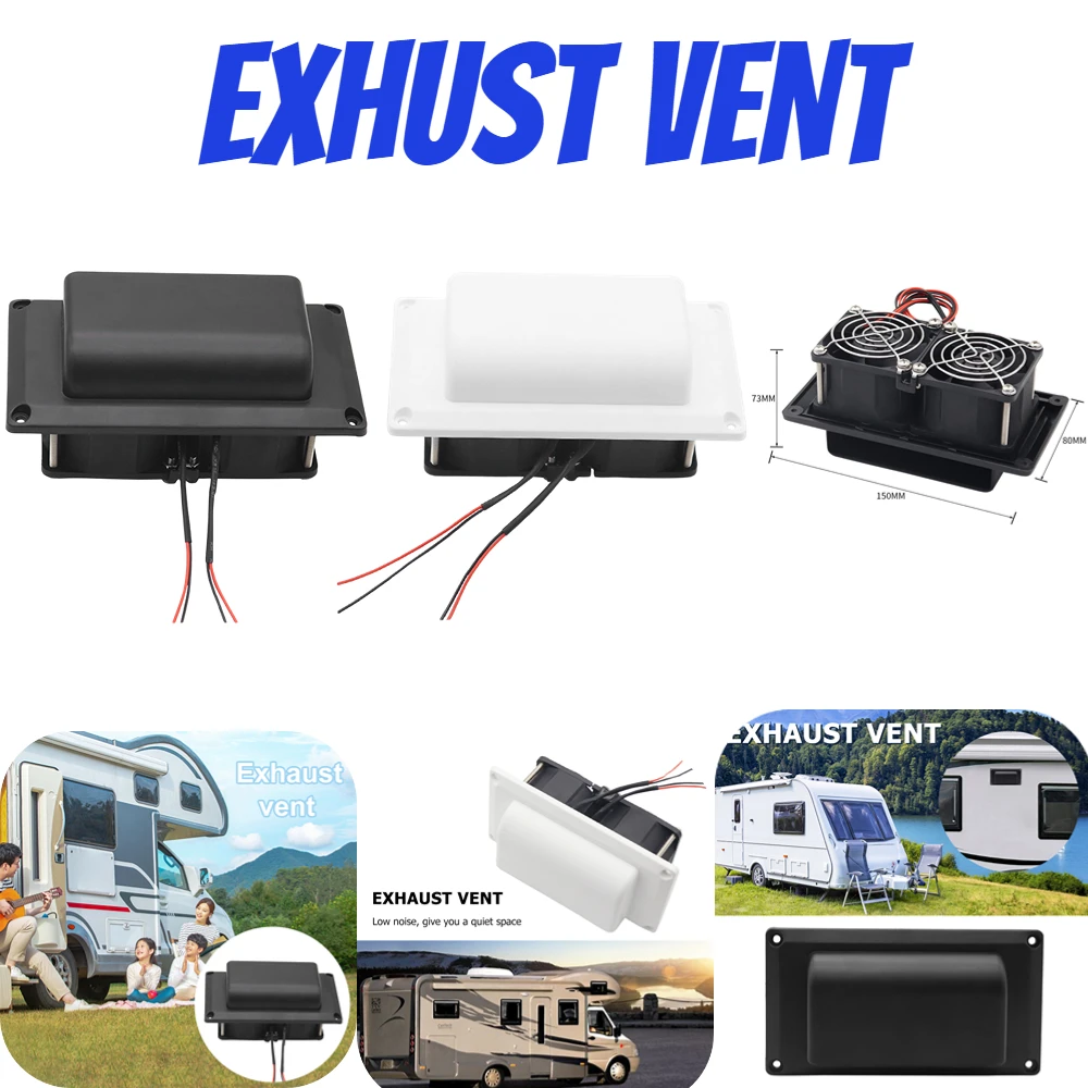 

RV Ventilation Exhaust Fan 12V Side Air Vent Ventilation Exhaust Fan 25W Low Noise for Camper Motorhome Trailer Boat Marine