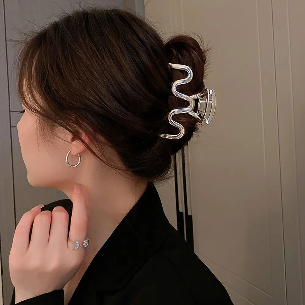 

Заколка-краб женская из металлического сплава, элегантный геометрический зажим для волос в винтажном стиле, большой размер, темпераментная...