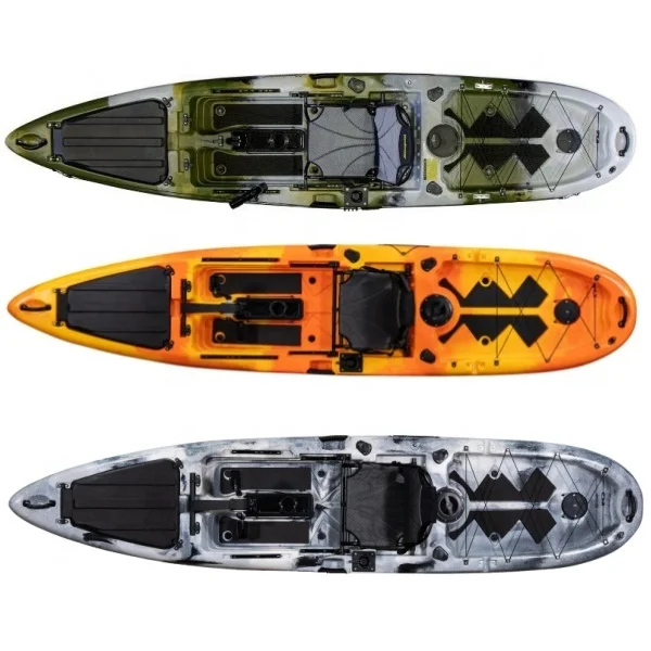 Фото Каяк LSF 13 футов (3,96 м) из HDPE с педальным приводом, одноместный, из ПВХ, ненадувной, для рыбалки, с аксессуарами, для одного гребца, длина 4 м №5