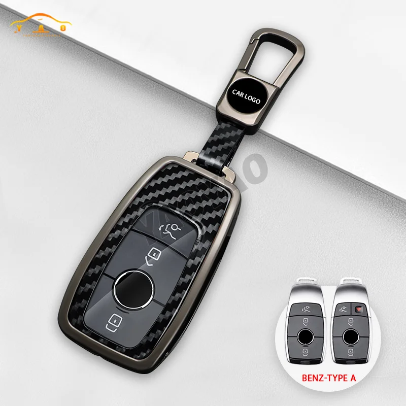 Брелок для ключей из углеродного волокна для Mercedes Benz E Class GLC CLE CLA W205 W213 E200 E260 E300 E320 AMG