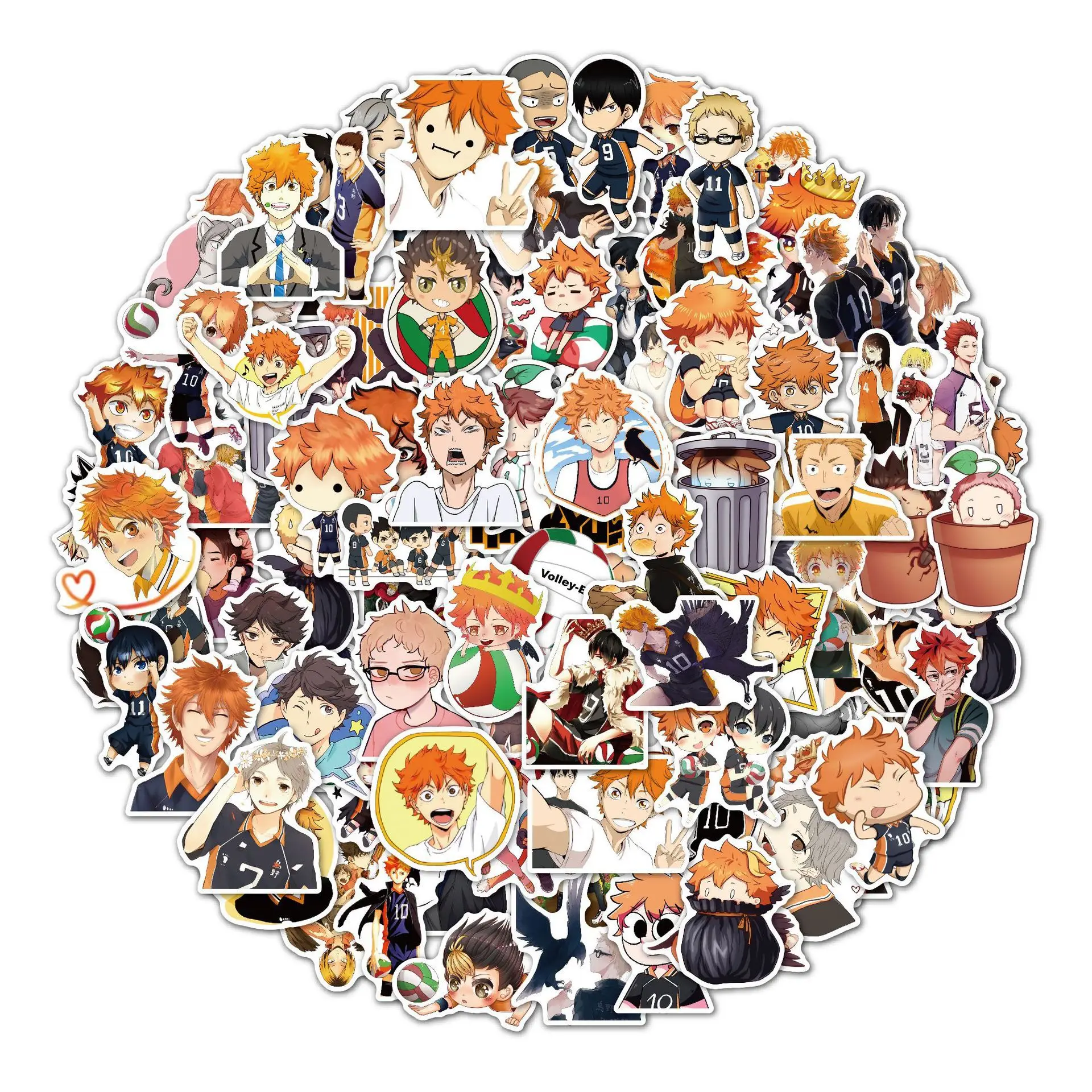 

100 Sheets of Volleyball Teenager Anime Graffiti Stickers Suitcase Luggage Guitar Car Stickers Waterproof Stickers
