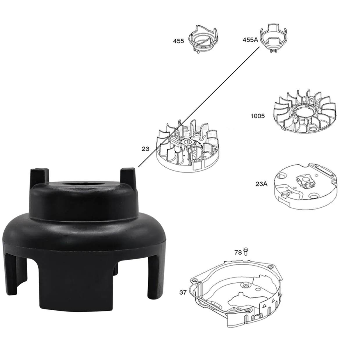 593960 Ручной стартер двигателя с чашкой маховика для Briggs & Stratton 08P502-0002-H1 08P502-0003-H1