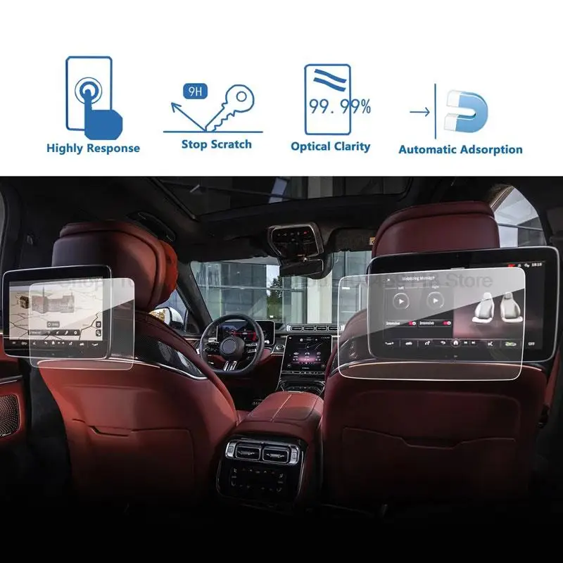 

Защитная пленка из закаленного стекла для смартфонов W223 2021-2024, Автомобильный дисплей заднего телевизора, Защитная Наклейка для автомобильного интерьера, аксессуары