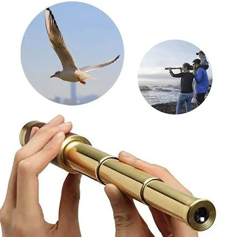 

25x30 New Telescope Brass Pirate Monocular Collapsible Vintage Monocular For View Watching Games Travel Hiking Hunting