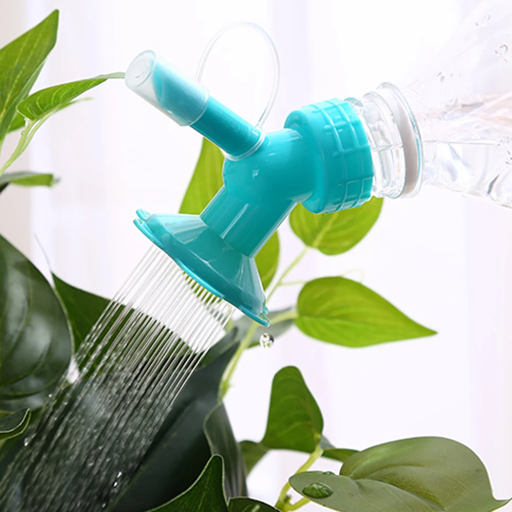 

2 in 1 Potted Plant Watering Tool Double Head Plastic Nozzle Sprinkler Shower Head for Water Bottle Watering Can Garden Supplies