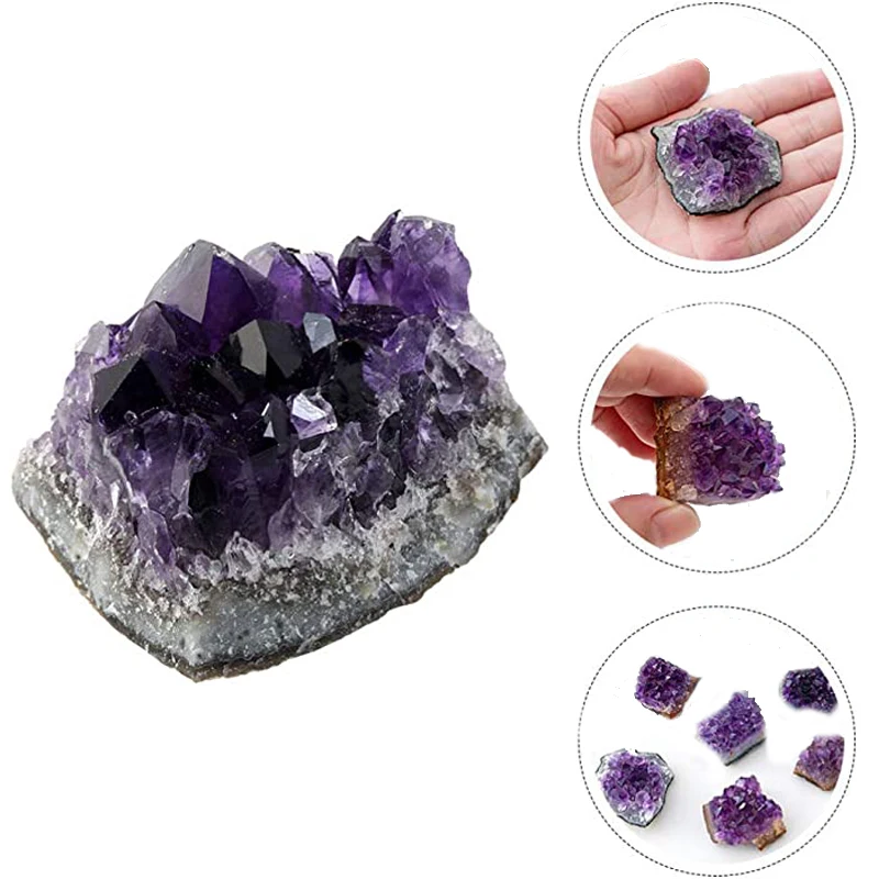 

Natural Raw Amethyst Geode Natural Crystal Quartz Stone Wand Point Energy Healing Mineral Stone Rock Home Decor Irregular Geode