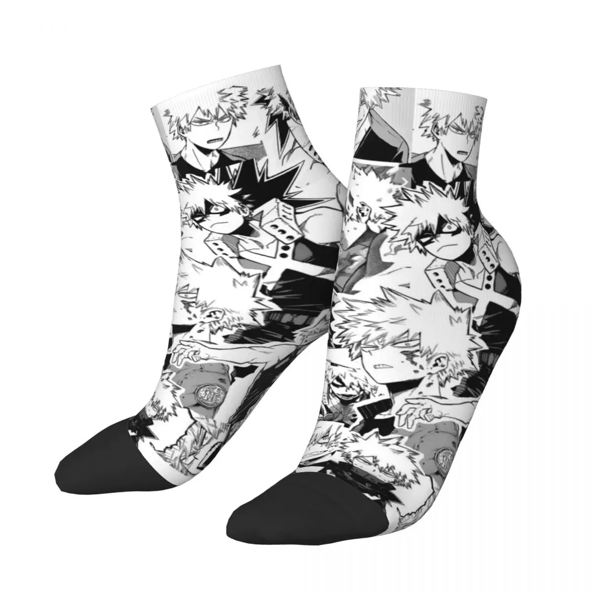 

Зимние теплые смешные короткие носки унисекс Katsuki Bakugo Boku no My Hero Академия аниме дышащие баскетбольные низкие носки