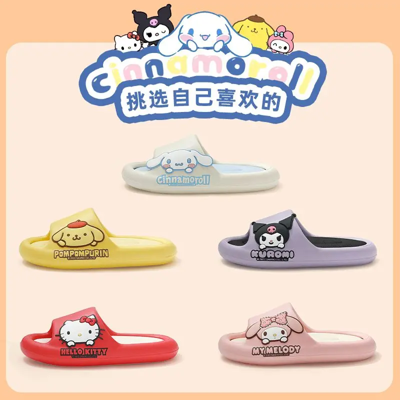 

Сандалии и шлепанцы Sanrio Kulomi женские, Мультяшные шлепанцы в стиле Cinnamoroll, новая модель, верхняя одежда